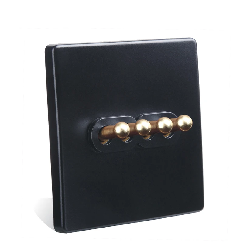 Черный настенный переключатель для освещения латунный рычажный в скандинавском