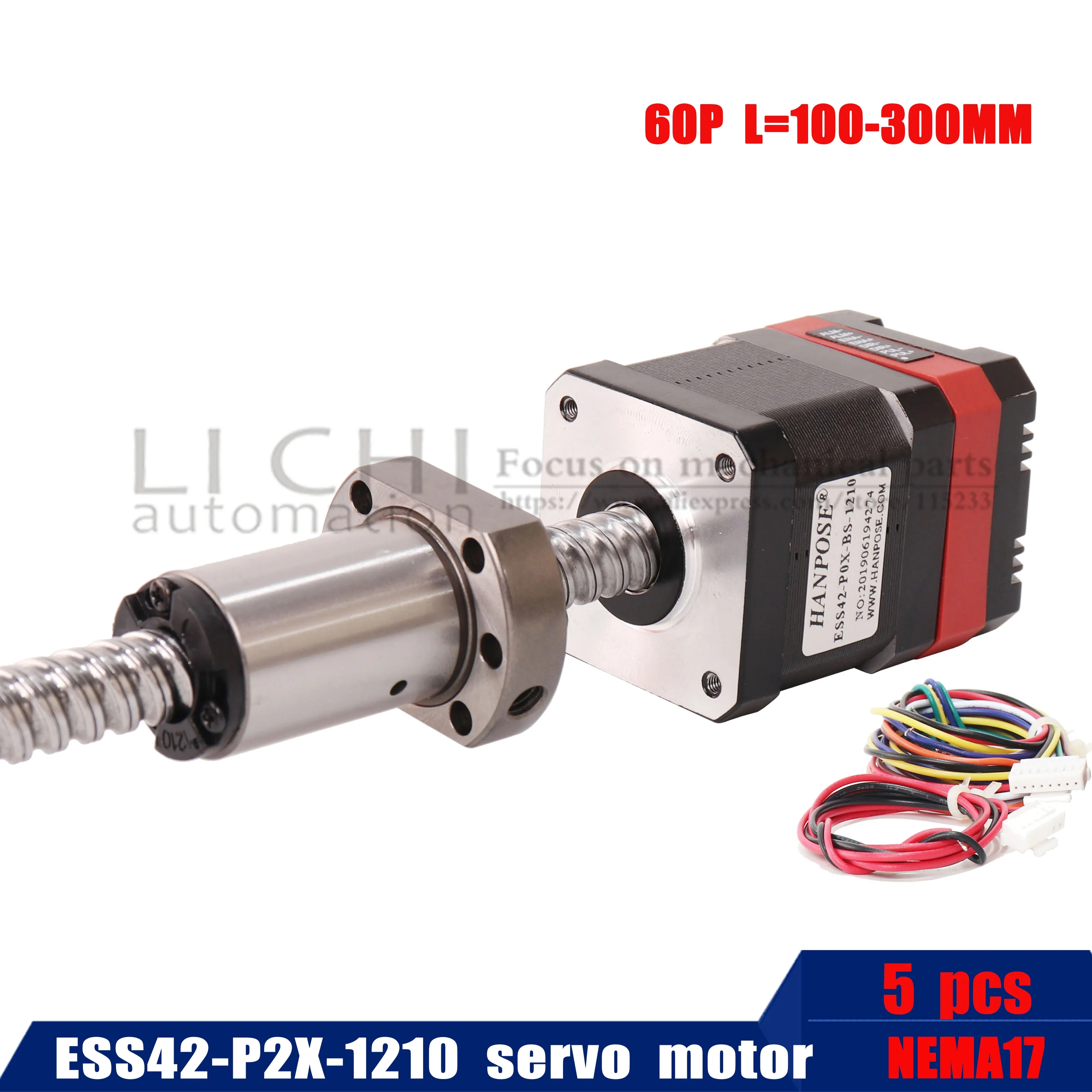 Deslizante do Parafuso da Esfera Motor1.7a e Parafuso Pces Motor Ess42hs60-p2x Circuito Fechado Servo Deslizante 5 42 Sfu1210