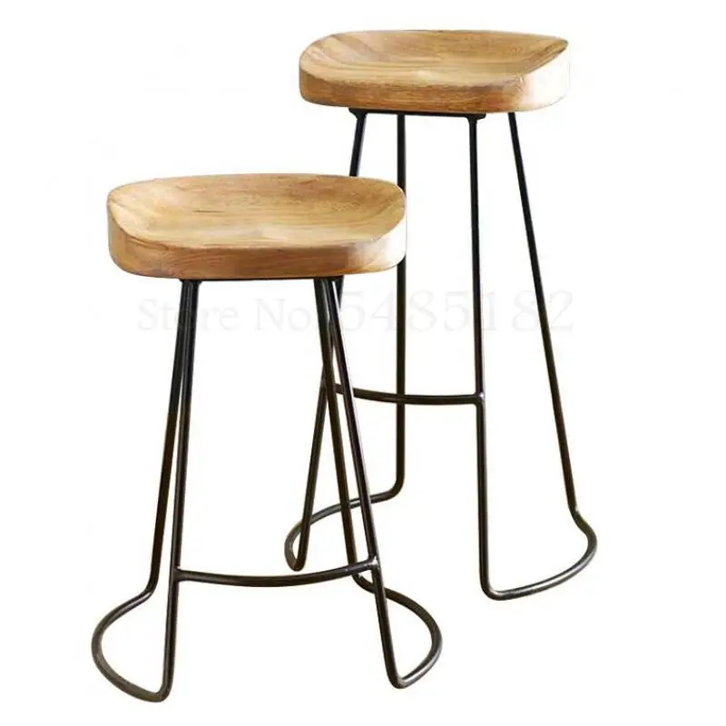 Американский Железный барный стул в стиле лофт из массива дерева В