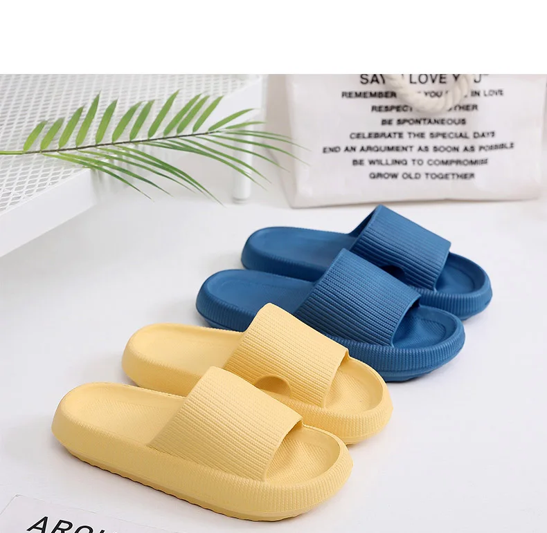 

Women's Summer Slippers Unisex EVA Non-slip Bathroom Indoor Slippers Solid Color Flat Floor Slippers Soft Couples Home Shoes