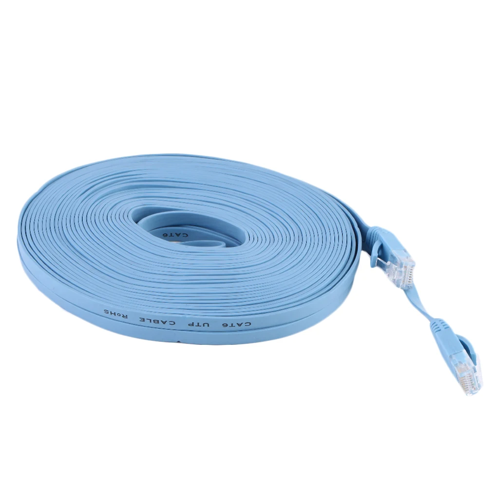 Плоский сетевой кабель UTP 10 м 15 CAT6 Ethernet RJ45 LAN для интернет сети шнур ПК
