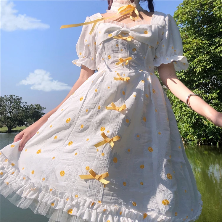 

MAGOGO Flower Sweet Lolita Maid Dress For Girls Costume New Big Bow Princess Fashion Original Dress Hot