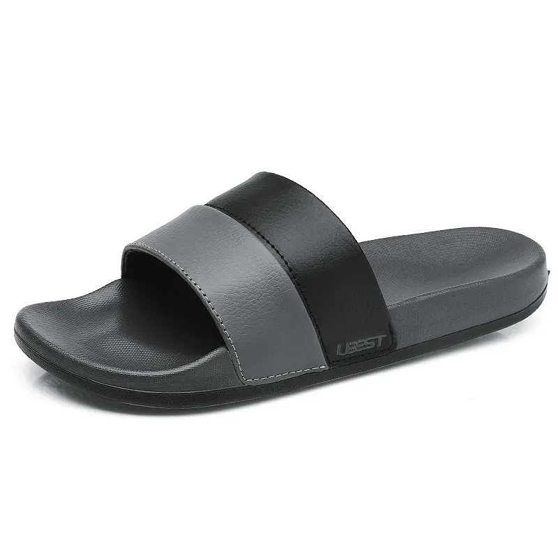Mens Summer Casual Leisure Slip-on Fashion Shoes Lightweight Eva Flat Anti-slip Hard-wear Slippers Beach Swimming Indoor Slides