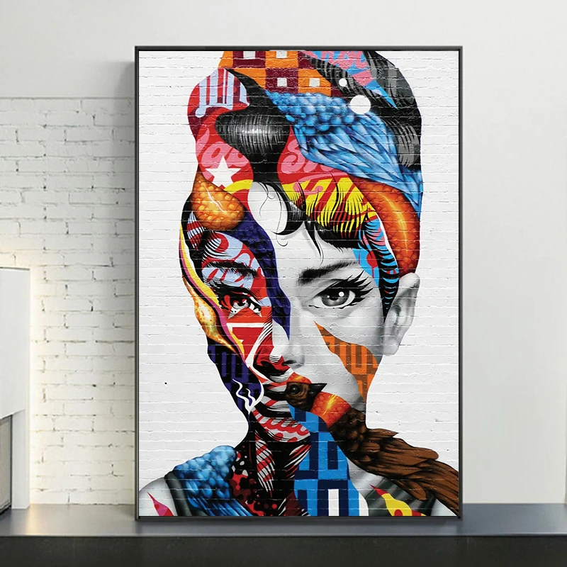 

Watercolor Abstract Pop Art Girls Street Graffiti Wall Art Canvas Prints Canvas Paintings on The Wall Pictures for Home Decor
