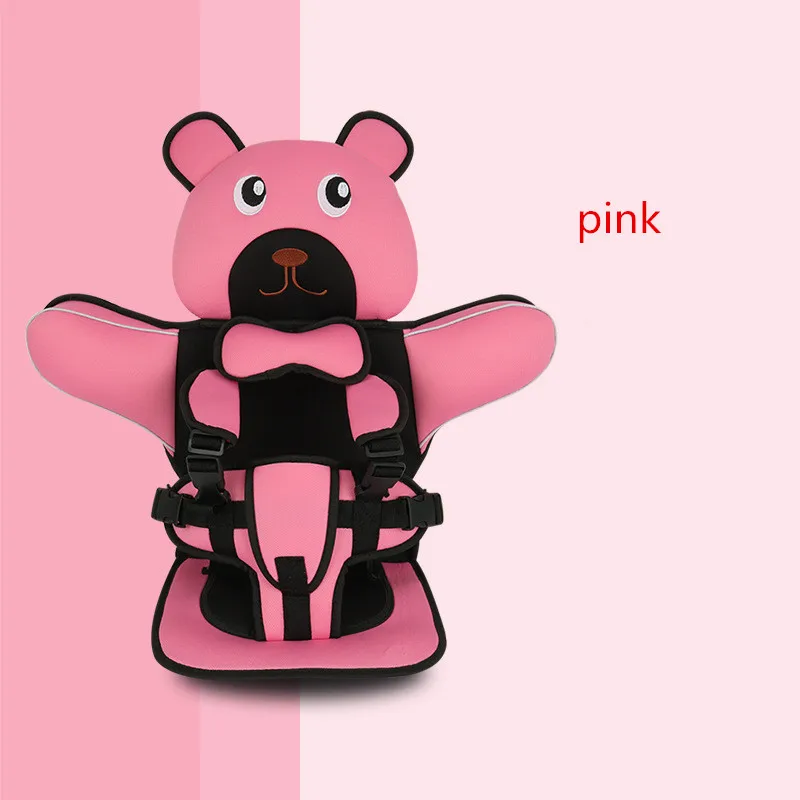 PINK Простая детская увеличивающая подушка для детского ремня безопасности детское не автомобильное портативное автомобильное сиденье Подушка для детей от 0 до 12 лет - Цвет: PINK
