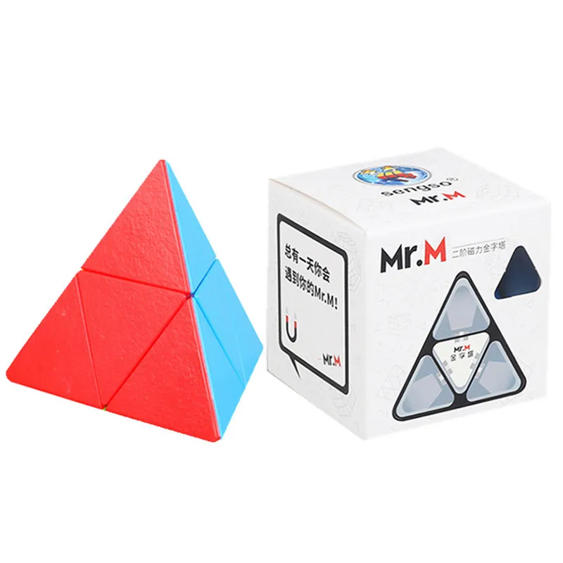 Фото Shengshou Mr.M Магнитная Пирамида Sengso Mr M Pyra 2x2 3x3 Magic Speed Puzzle треугольник Cubo Magico игрушки