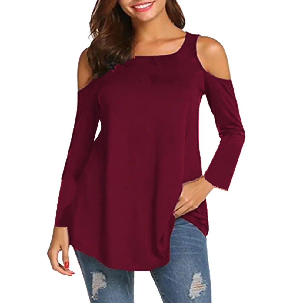 Женская блуза размера плюс Повседневная Однотонная рубашка без бретелек с