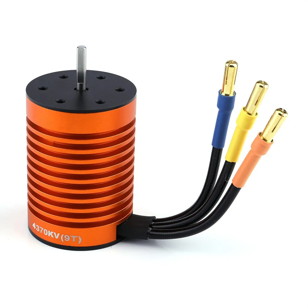 9T 4370KV бесщеточный двигатель + 60A ESC Программа Card Combo для 1/10 RC автомобиль грузовик