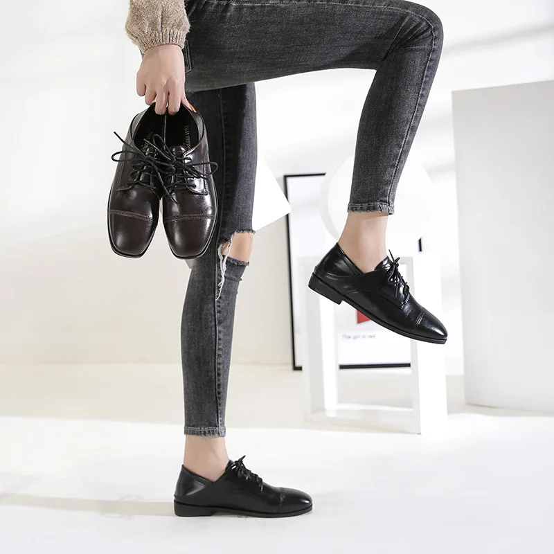 Женские туфли оксфорды Женская обувь на плоской подошве Сезон осень весна