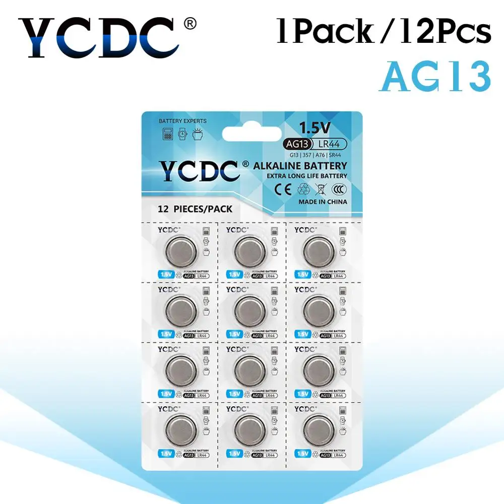 AG13 10pcs 12pcs 1,5 V Батарея монета Батарея LR44 L1154 RW82 357A пила lr44 SR44 AG 13 литиевый кнопочный элемент RW42 SR1154 SP76 A76
