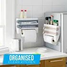 Настенный держатель для бумажных полотенец, бутылок для соуса, 4 в 1, Многофункциональный кухонный Органайзер