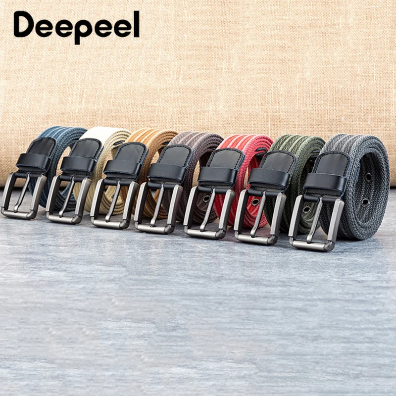 Deepeel 1 шт. 3.8X110-140 см ремень из полиэстера холст мужские ремни с пряжкой дикие