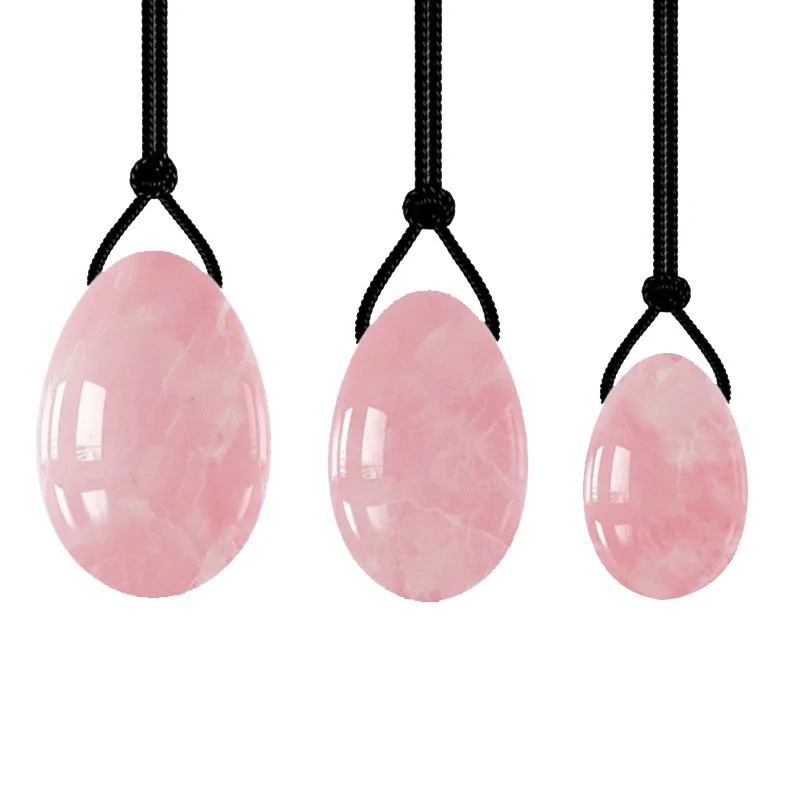 

100% Pure Natural Rose Quartz Yoni Egg Set Kegel Exerciser Balls Vginal Balls Muscle Jade Eggs Massager Ball Vaginal Tightening