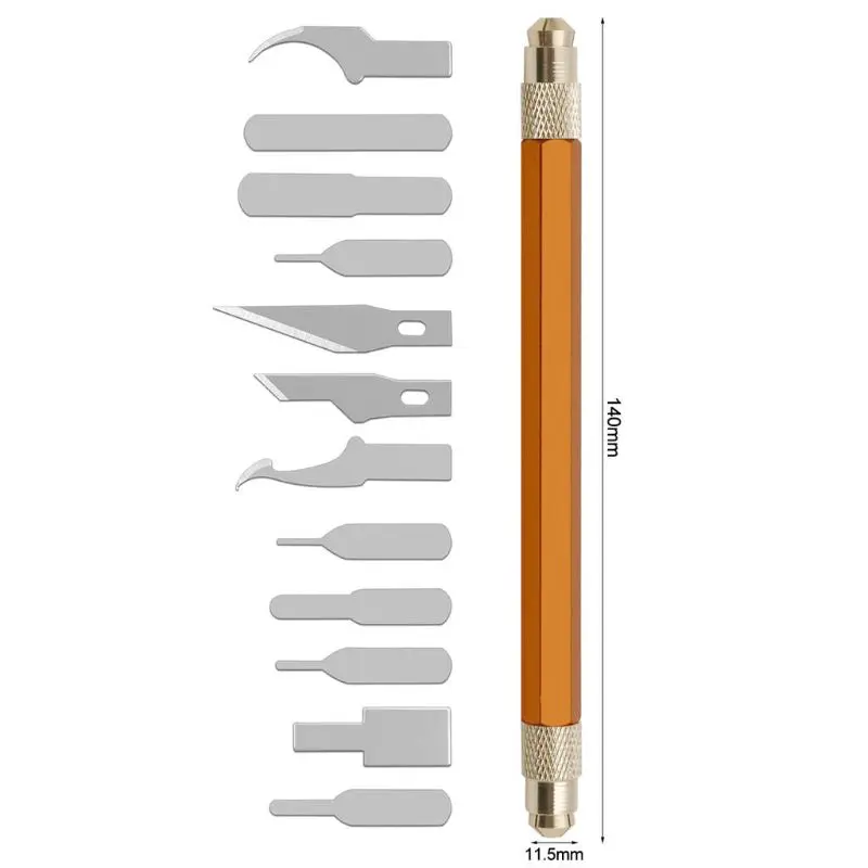 

13pcs Blades Steel Craft Artwork Sculpture Knife with Handle Carving Stencil DIY X4YD