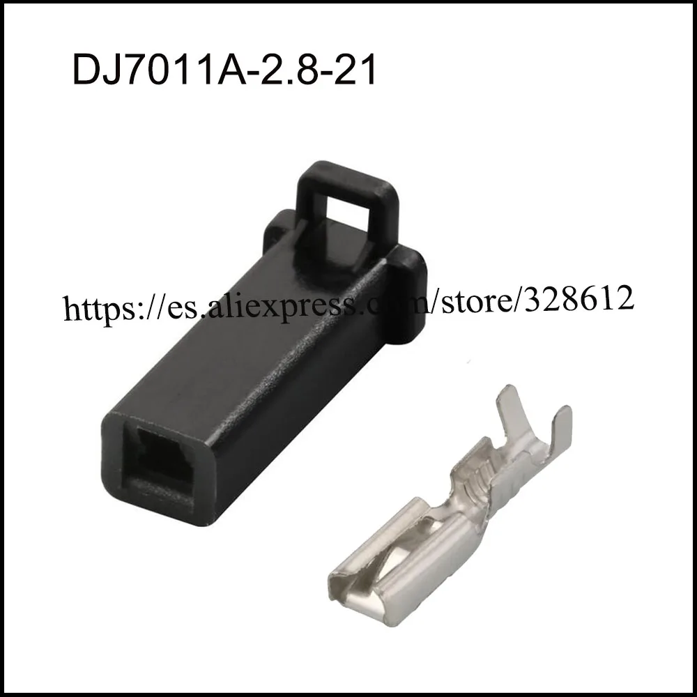 DJ7011A-2.8-21/11 автомобильный водонепроницаемый Штекерный соединитель для кабеля с внутренней резьбой, 1 контактный автомобильный разъем с заглушками и клеммами