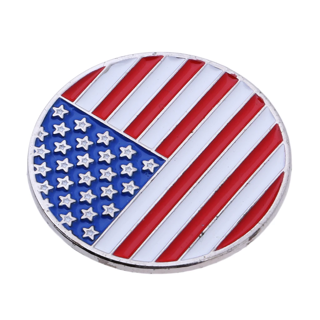 

Golf Club Ball Marker and USA America Flag Magnetic Golf Hat Clip - Perfect Gift for Men Women Golfer