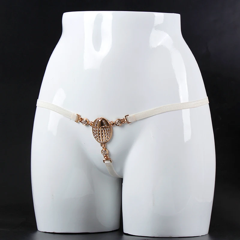 Белые женские трусики нижнее белье стринги с металлическими пуговицами