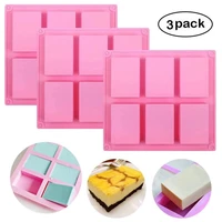 6 cavity square soap mold rectangle silicone mold bake mold cereal bar molds homemade diy decor tools silicone pudding candy mol