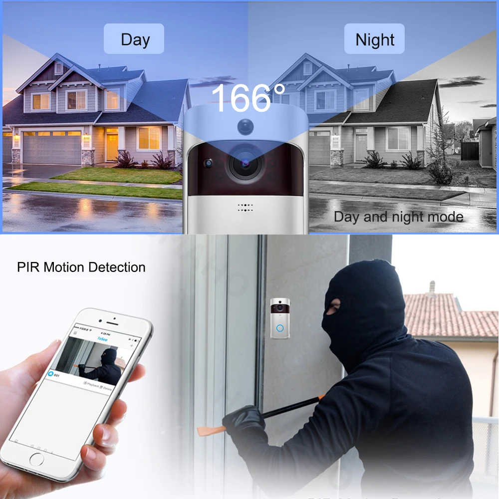 HISMAHO умный видео дверной звонок 720P HD дверная камера домофон IP беспроводной wifi дверной звонок визуальный домашний монитор безопасности ночное видение