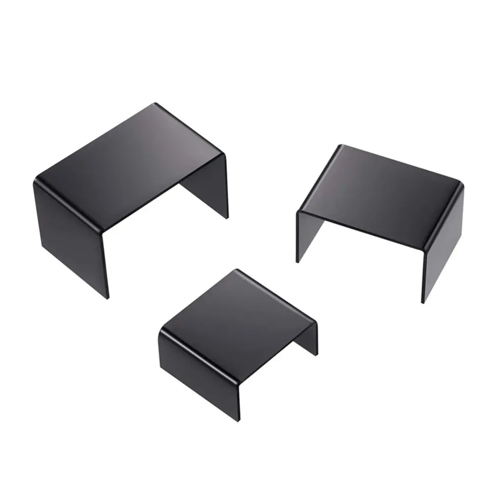 3 PCS Acrylic Display Riser Transparent Jewelry Risers Showcase Set Square Stand Storage Shelf | Дом и сад