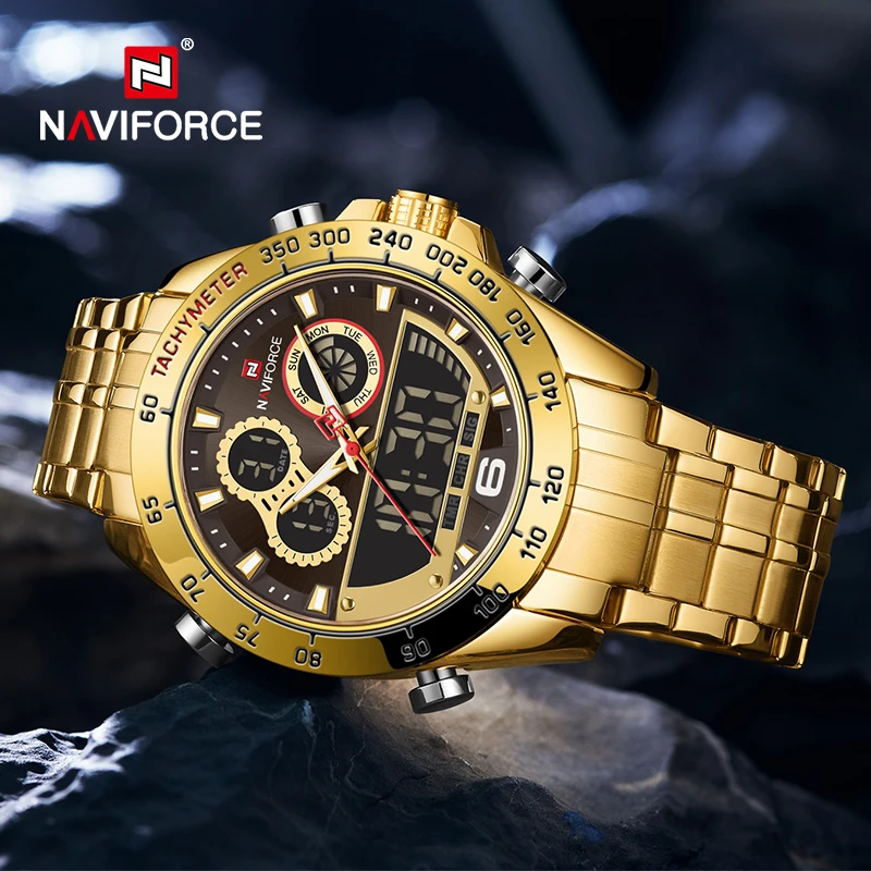 

NAVIFORCE Luxury Gold Watches Mens Military Sport Quartz Digital Chronograph Wrist watch Waterproof Clock Male Relogio Masculino