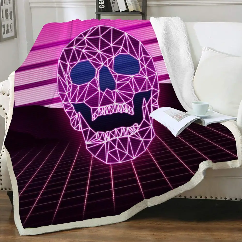 

NKNK Skull Blanket Moon Bedspread For Bed Harajuku 3D Print Hip Hop Plush Throw Blanket Sherpa Blanket New High Quality Adult