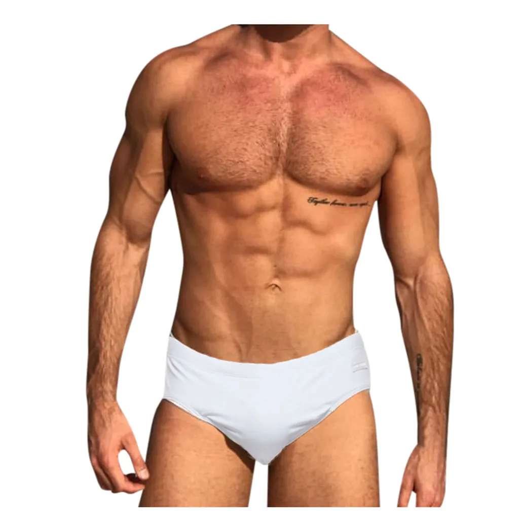 Мужские сексуальные летние пляжные короткие плавки с низкой подождением для