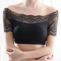 2019 woman tube tops fashion lace shirt sexy women chest with bra pad short cropped female underwear women summer crop tops