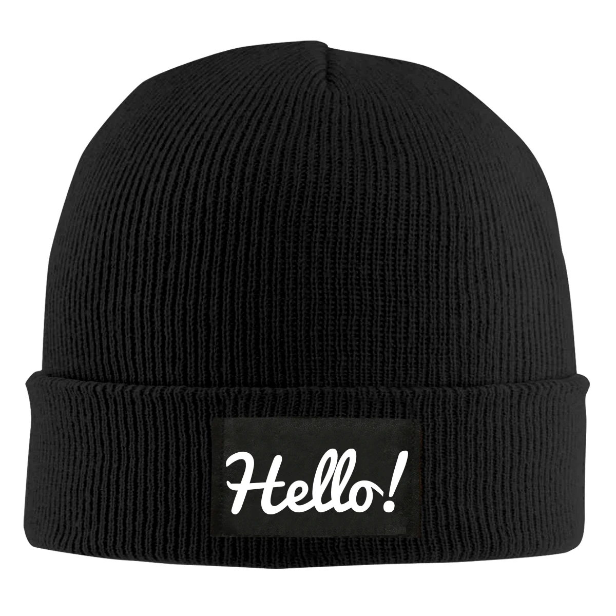 

Hello Beanie Hats For Men Women With Designs Winter Slouchy Knit Skull Cap