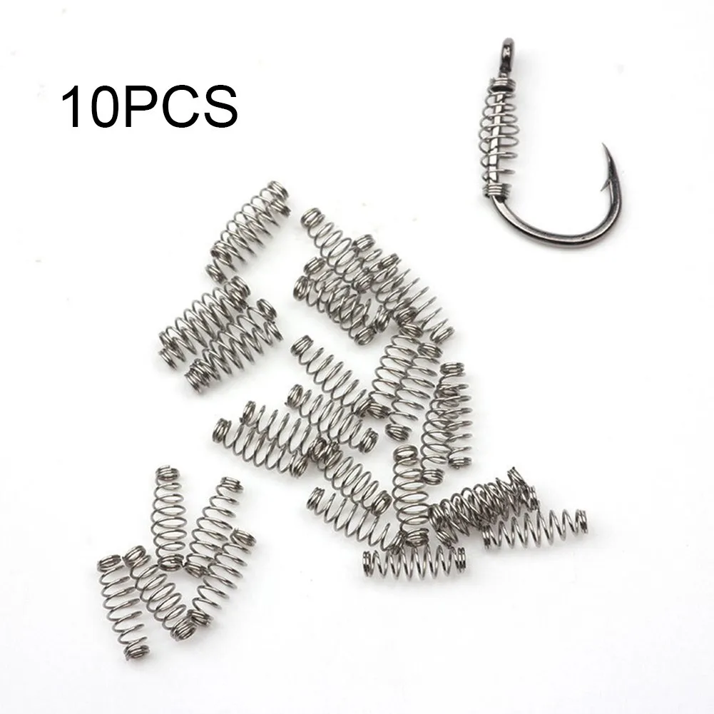 

100pcs Fishing Hook Bait Feeder Reduction Fish Escaping Hook Spring Stainless Steel Fishbait Feeder Fishing Accessories