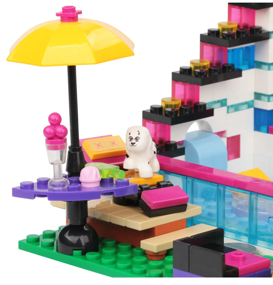 

Pop Star Livi's House Building Blocks Swimming Pool Bricks Block Educational Toys For Children Birthday Gift