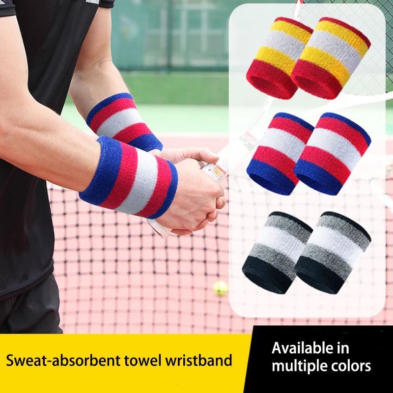 

1PCS Colorful Cotton Unisex Sport Sweatband Wristband Wrist Protector Running Badminton Basketball Brace Terry Cloth Sweat Band