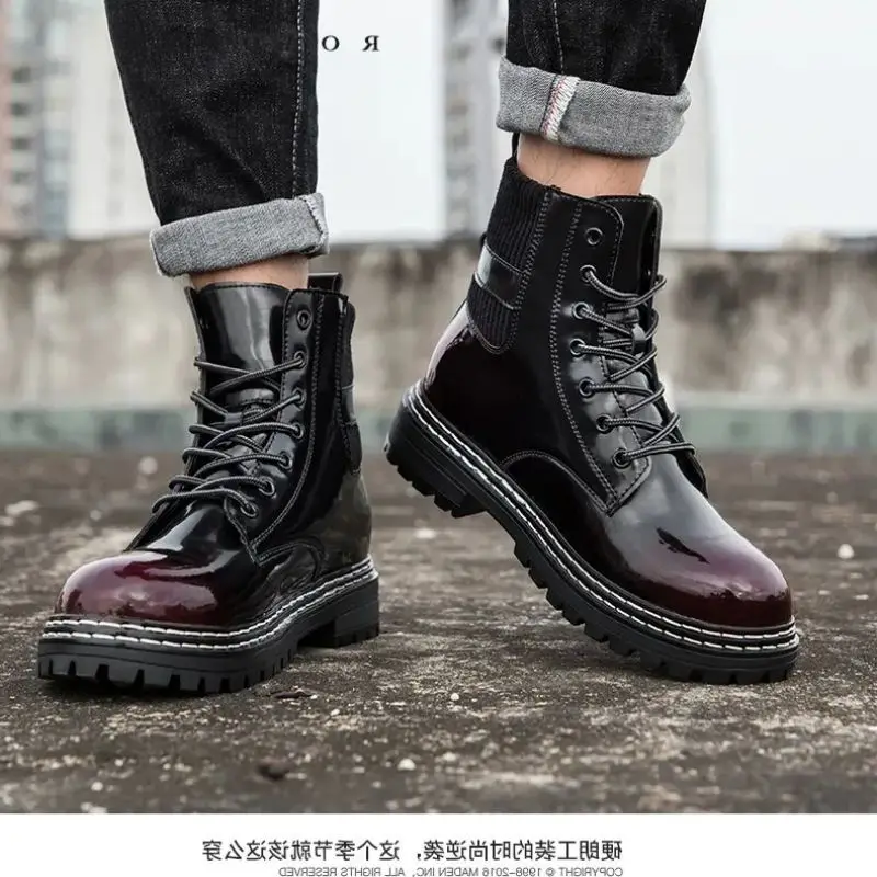 

Martin Boot Bottes De Martin Men Shoes PU Leather Casual Fashion Classic Comfortable мужская обувь أحذية الرجال Concise 8KH591