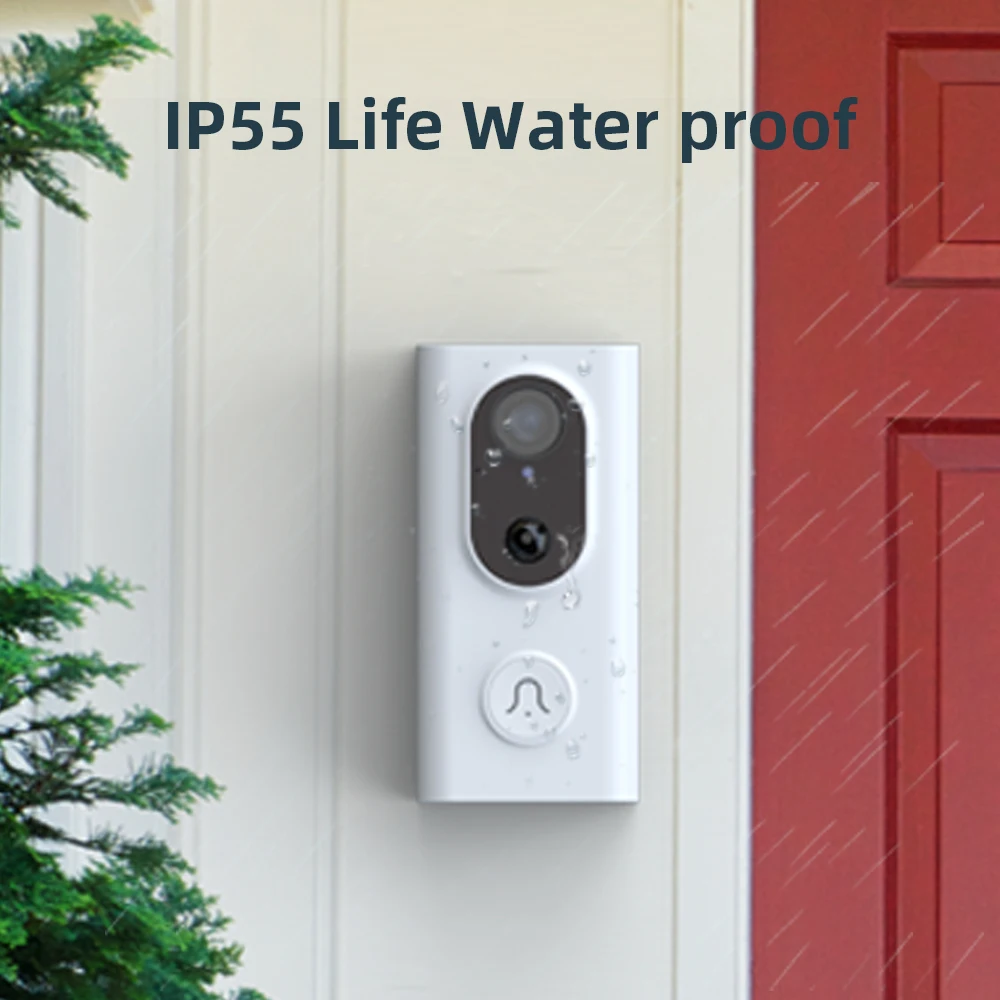 

1080P Smart Home WiFi Video Doorbell Wireless Battery Powered Doorbell with Security Camera Real-Time Talk Indoor Chime Doorbell
