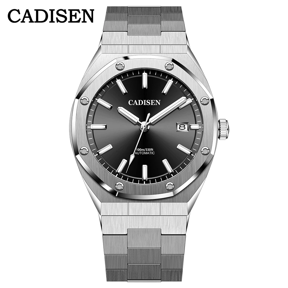

CADISEN Design Top Brand Men's Sports Mechanical Watches Stainless Steel Waterproof 100M Diving Chronograph Luxury Reloj Hombre
