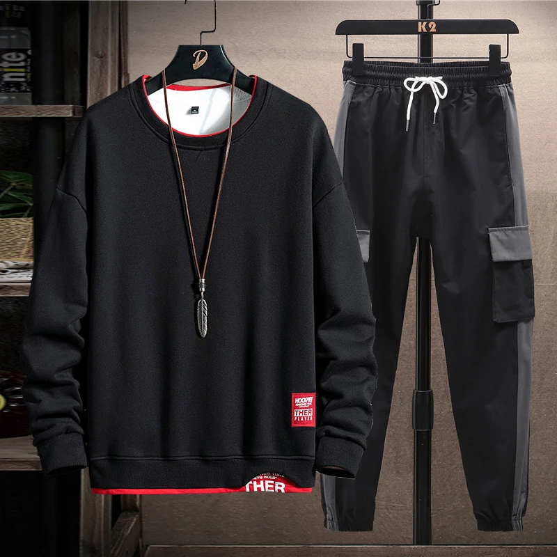 

Мужской свитер с круглым вырезом, большие размеры