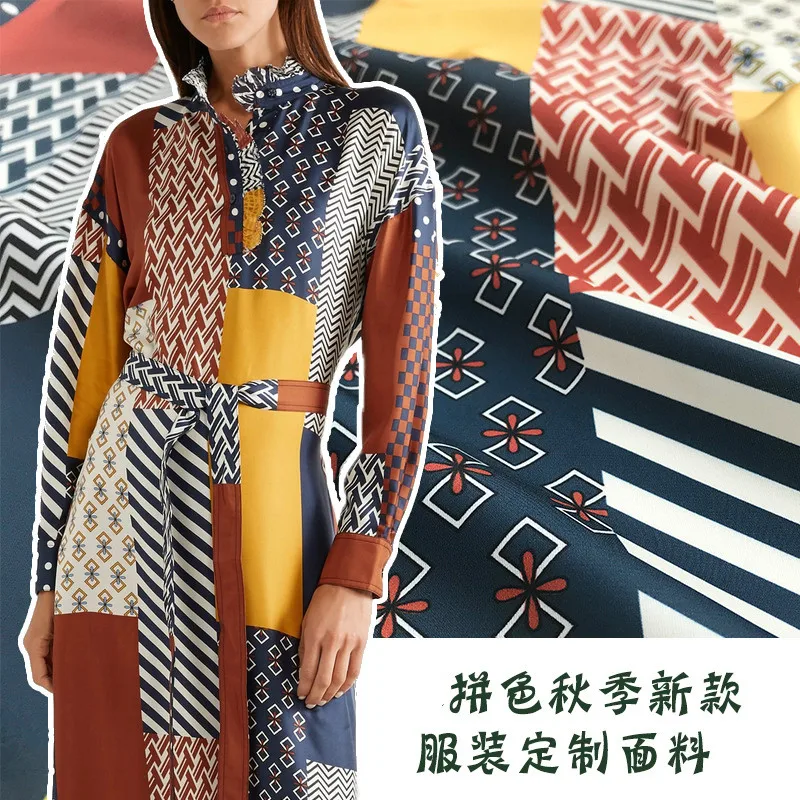 New 145cm wide color matching autumn new digital printing manual DIY clothing custom fabric | Fabric