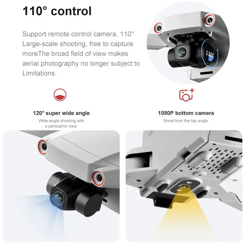 Квадрокоптер V106 PRO Радиоуправляемый 3-осевой с двойной камерой 5G Wi-Fi время полета