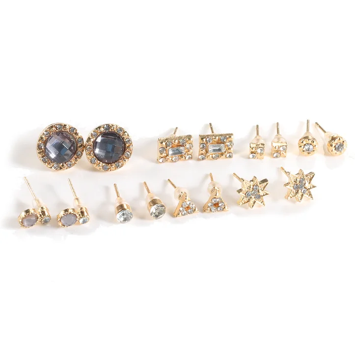 Классические серьги набор из 7 пар/компл. трендовые гвоздики со звездами и луной