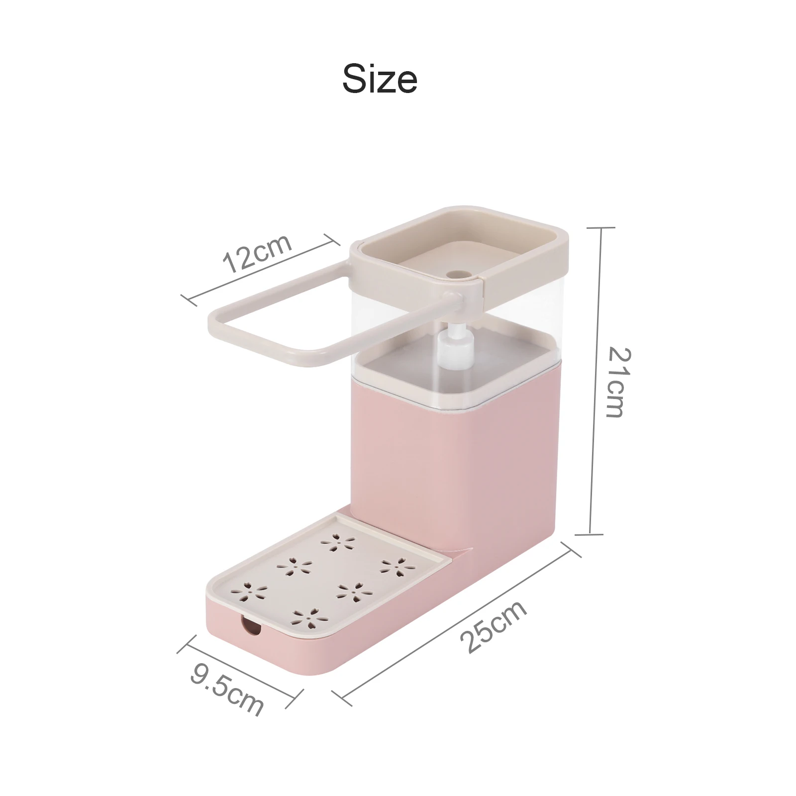 

3-in-1Kitchen Shelf Manual Press Soap Box Soap Dispenser Kitchen Towel Rack Sponge Holder Bathroom Multifunctional Cleaning Tool