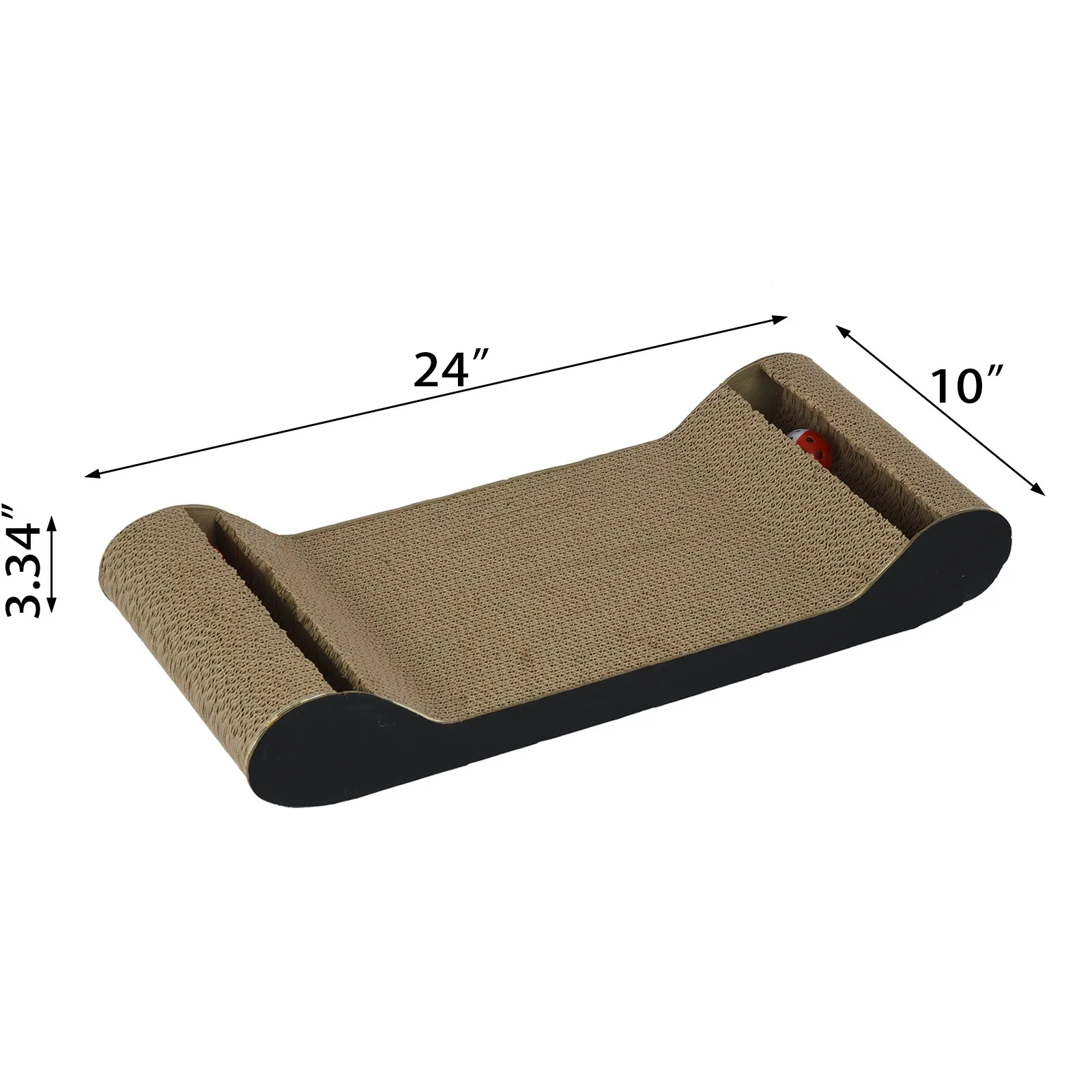 

Large Size 24'' Cat Scratching Board Corrugated Cat Scratch Pad Ball-bed Grind Cat Toy With Bells Pet Wear-resistant Scratcher