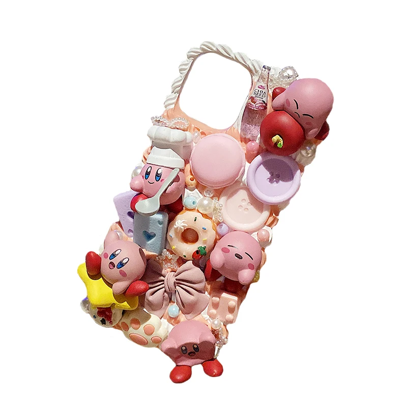 

Handmade For Samsung galaxy s21 plus DIY Phone Case S20 FE 3D Cartoon cover Note 10 20 ultra Creamy Bonut Girl shell s8/s9/s10+