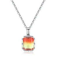 original tourmaline stone crystal necklace real 925 sterling silver jewelry 810mm bijou pendant necklaces for girllady