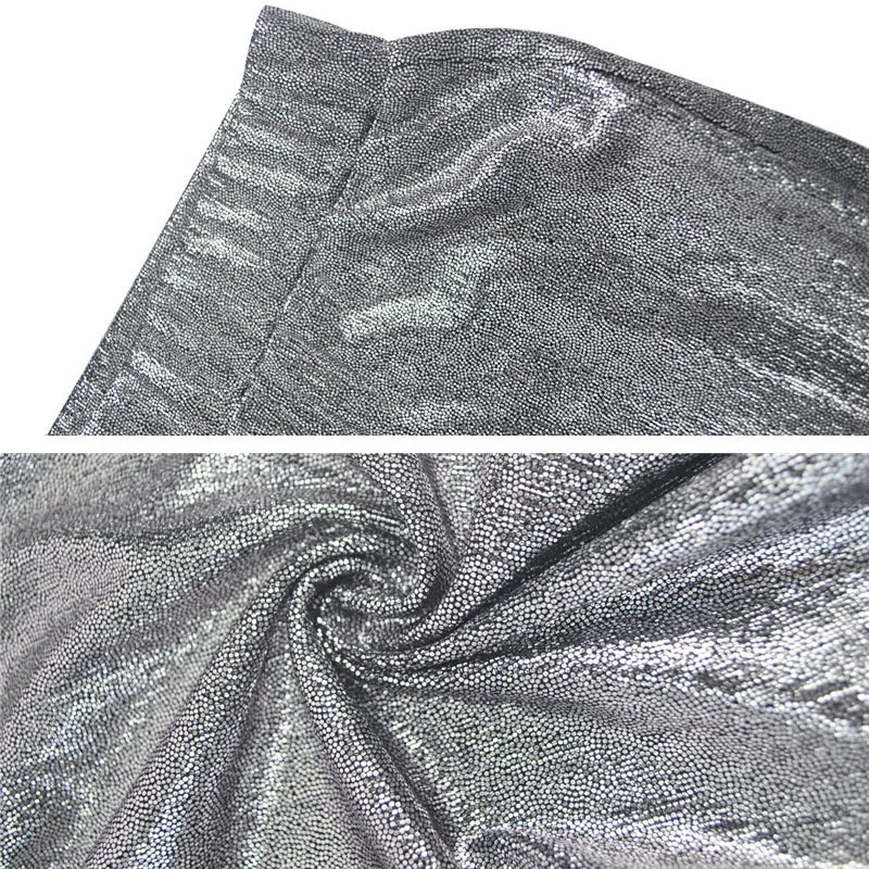 Осень зима Высокая талия блеск золотого и серебряного цветов Теплые брюки для
