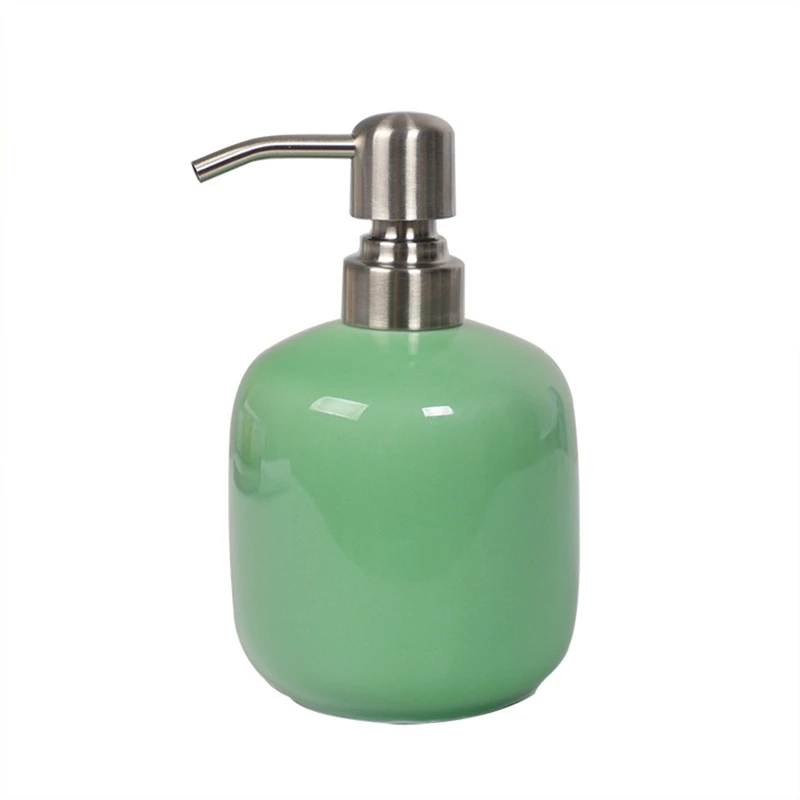 

Керамический дозатор мыла с насосом из алюминиевого сплава, 15 унций, дозатор мыла для рук, многоразовая бутылка для ванной комнаты, отеля