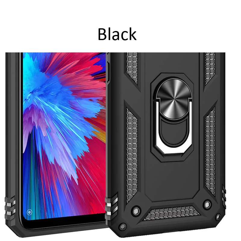 Военный прочный защитный чехол для Xiaomi Mi9 Lite прозрачный SE Redmi Note 7 Pro 7S 7A армированный ударопрочный чехол - Цвет: Black