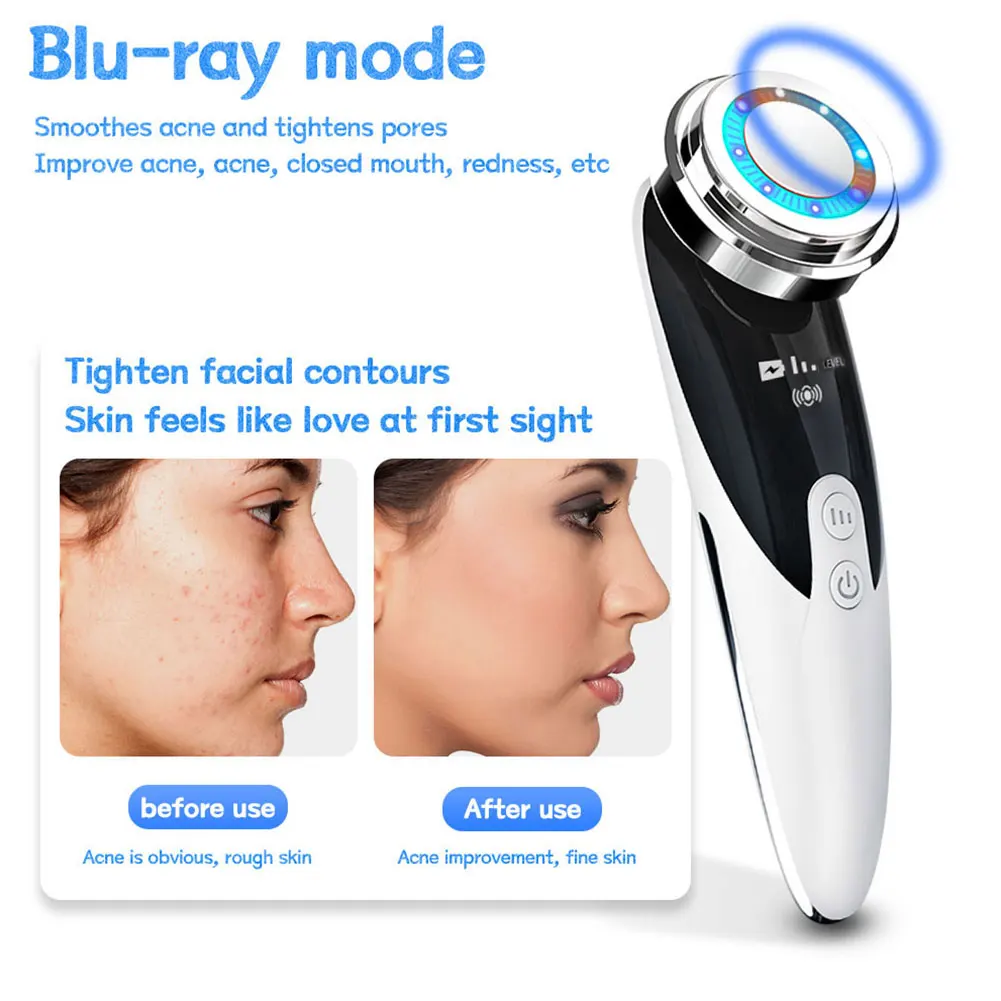 

Face Massager Skin Rejuvenation Radio Mesotherapy LED Facial Lifting Beauty Vibration Wrinkle Removal Anti Aging Radio Frequency