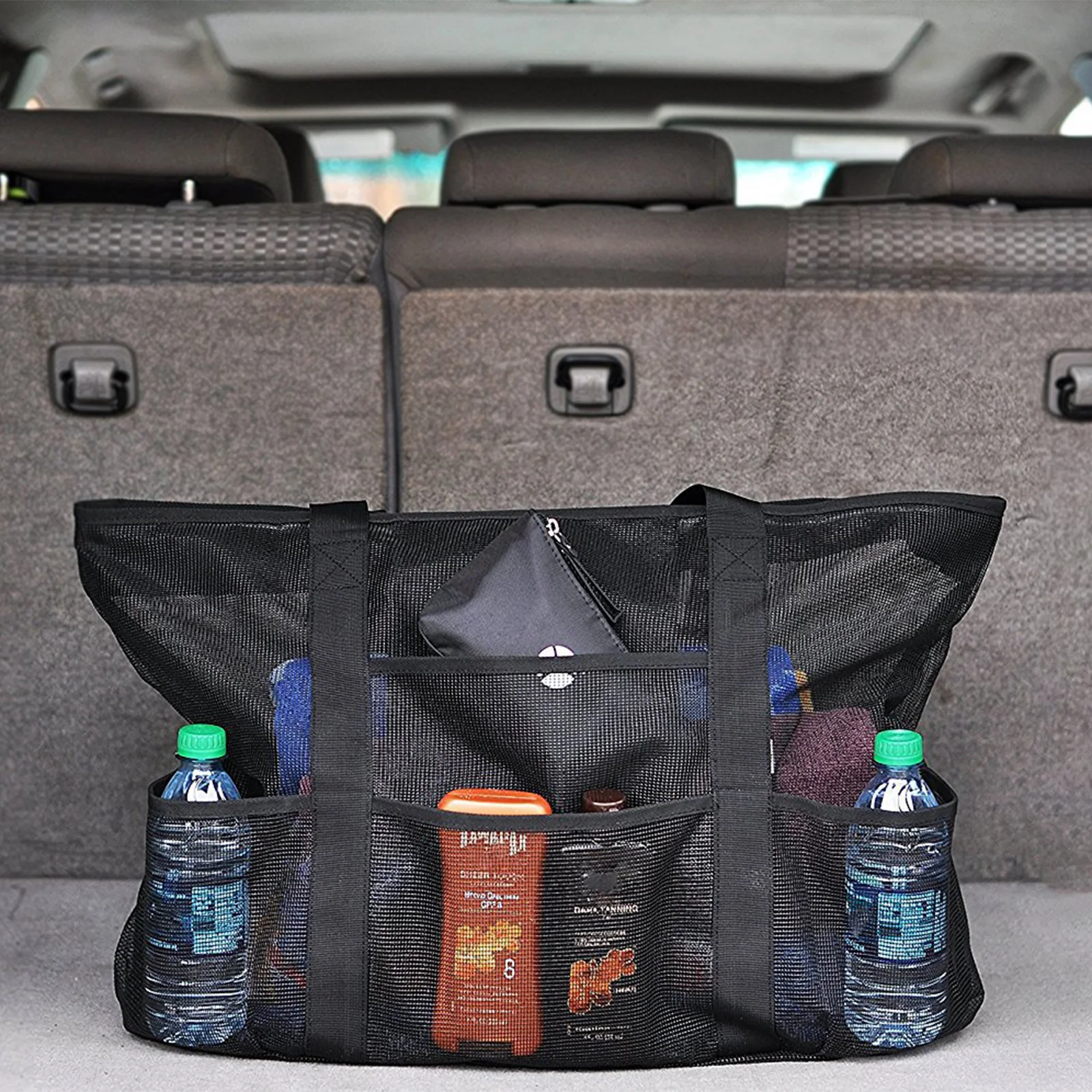 Вместительная сетчатая дорожная пляжная сумка большая тоут с водонепроницаемым