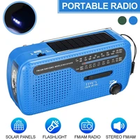 solar radio hand crank radio amfm emergency portable w3 led flashlight musical enjoyable instrument supply
