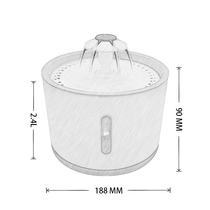 

Automatic Cat Water Fountain With Filter 2.4L Pet Drinking Water Dispenser Electric USB LED Dog Cat Drinking Fountain Cat Feeder